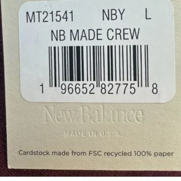 New Balance Men's MADE in USA Core Crewneck Sweatshirt MT21541NBY NB BURGUNDY